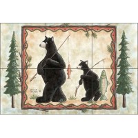 Ceramic Tile Mural Backsplash Jensen Bear Animals Lodge Art DJ045   112410793856